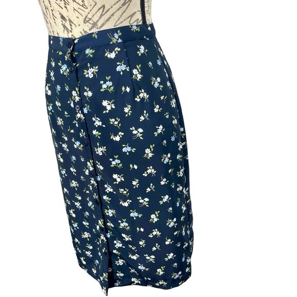 Vintage 1990s Y2K Gap Floral Midi A-line Pencil Skirt Sz 4 XS Button Front - Picture 5 of 9